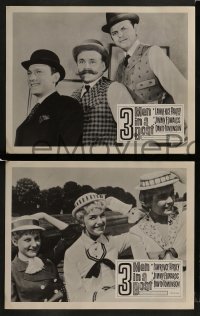 3r342 THREE MEN IN A BOAT 8 LCs 1959 Laurence Harvey, Jimmy Edwards, wacky boating images!