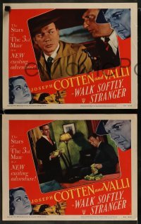 3r571 WALK SOFTLY STRANGER 6 LCs 1950 Paul Stewart & Joseph Cotten counting money, film noir!
