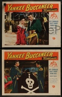 3r573 YANKEE BUCCANEER 6 LCs 1952 great images of pirate Jeff Chandler & sexy Suzan Ball!