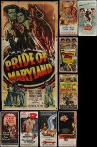 3s019 LOT OF 9 FOLDED THREE-SHEETS 1950s-1960s great images from a variety of different movies!
