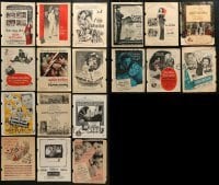 3s110 LOT OF 18 MOVIE MAGAZINE ADS 1940s-1950s different advertising for a variety of movies!