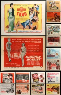 3s223 LOT OF 17 MOSTLY UNFOLDED HALF-SHEETS 1960s great images from a variety of movies!