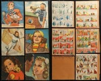 3s132 LOT OF 6 DANISH MAGAZINE PAGES AND COMIC STRIPS 1940s art of pretty girls + cartoons!