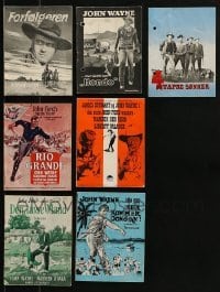3s307 LOT OF 7 DANISH PROGRAMS OF JOHN WAYNE MOVIES 1950s-1960s great different images!