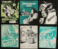 3s309 LOT OF 6 HORROR/SCI-FI DANISH PROGRAMS 1940s-1960s great different images!