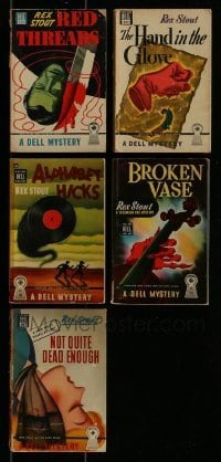 3s163 LOT OF 5 REX STOUT DELL PAPERBACK BOOKS 1940s stories from the legendary mystery writer!