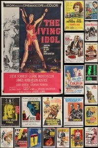 3s068 LOT OF 45 FOLDED ONE-SHEETS 1950s-1960s great images from a variety of different movies!
