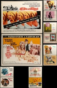 3s233 LOT OF 12 UNFOLDED HALF-SHEETS 1970s great images from a variety of movies!