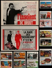 3s248 LOT OF 15 MOSTLY UNFOLDED BELGIAN POSTERS 1960s-1970s a variety of movie images!