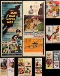 3s214 LOT OF 13 UNFOLDED AND FORMERLY FOLDED INSERTS 1950s-1980s a variety of movie images!