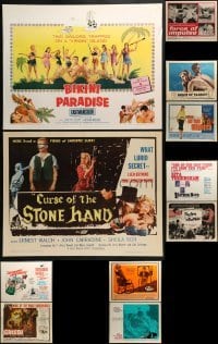 3s235 LOT OF 11 MOSTLY UNFOLDED HALF-SHEETS 1960s great images from a variety of movies!