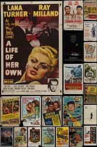 3s070 LOT OF 39 FOLDED ONE-SHEETS 1950s-1970s great images from a variety of different movies!