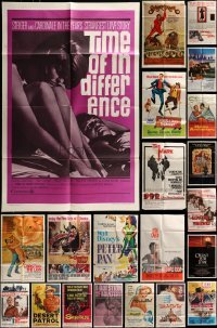 3s067 LOT OF 46 FOLDED ONE-SHEETS 1950s-1980s great images from a variety of different movies!