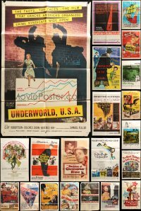 3s040 LOT OF 81 FOLDED ONE-SHEETS 1940s-1970s great images from a variety of different movies!