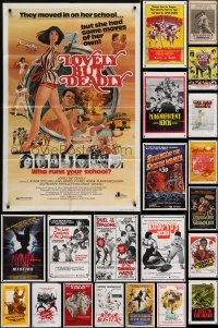 3s065 LOT OF 48 FOLDED KUNG FU ONE-SHEETS 1970s-1980s great images from a variety of different movies!