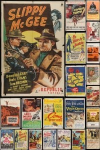 3s050 LOT OF 66 FOLDED ONE-SHEETS 1950s-1970s great images from a variety of different movies!
