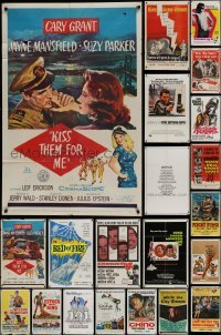 3s076 LOT OF 24 FOLDED ONE-SHEETS 1950s-1980s great images from a variety of different movies!