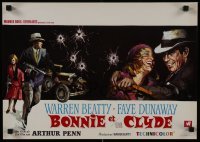 3t209 BONNIE & CLYDE Belgian 1968 art of Warren Beatty & Faye Dunaway by Raymond Elseviers!