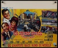 3t222 GREAT RACE Belgian 1966 different Ray art of Tony Curtis, Jack Lemmon & Natalie Wood!