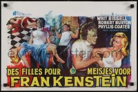 3t226 I WAS A TEENAGE FRANKENSTEIN Belgian 1957 wonderful art of monster + grabbing sexy girl!