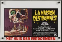 3t233 LEGEND OF HELL HOUSE Belgian 1973 great skull & haunted house dripping with blood art by B.T.