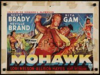 3t235 MOHAWK Belgian 1956 art of Scott Brady vs. Native Americans, Rita Gam!