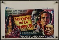 3t251 TALES OF TERROR Belgian 1962 great art of Peter Lorre, Vincent Price & Basil Rathbone!
