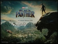 3t274 BLACK PANTHER teaser DS British quad 2018 image of Chadwick Boseman in the title role as T'Challa!
