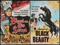 3t275 BLOOD ON HIS SWORD/COURAGE OF BLACK BEAUTY British quad 1960s completely different art!