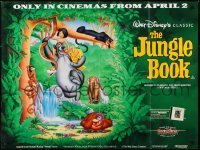 3t298 JUNGLE BOOK advance British quad R1993 Walt Disney cartoon classic, art of Mowgli's friends!