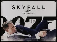 3t326 SKYFALL IMAX teaser DS British quad 2012 Daniel Craig as Bond on back shooting gun!