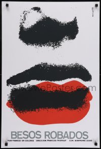 3t200 STOLEN KISSES silkscreen Cuban R1990s Francois Truffaut's Baisers Voles, sexy lips art by Azcuy!