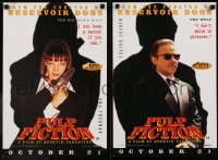 3t347 PULP FICTION group of 4 English 14x20s 1994 Uma Thurman, Willis, Travolta, Jackson & Keitel!