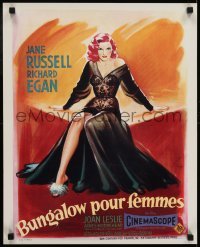 3t105 REVOLT OF MAMIE STOVER French 18x22 1956 great Grinsson artwork of super sexy Jane Russell!