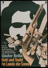 3t472 BLACK GOD WHITE DEVIL German 1967 cool artwork of hired gunman Geraldo Del Rey by Hillmann!