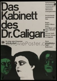 3t474 CABINET OF DR CALIGARI German R1960s Conrad Veidt, very strange art by Blase!