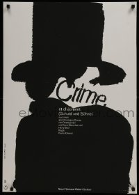 3t481 CRIME & PUNISHMENT German R1960s Chime et Chatiment, Hillmann art of man with huge top hat!