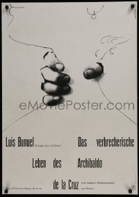 3t482 CRIMINAL LIFE OF ARCHIBALDO DE LA CRUZ German 1960 Luis Bunuel, cool different Hillmann art!