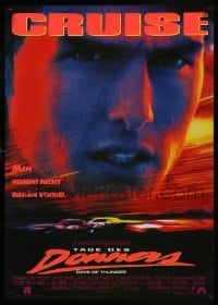 3t485 DAYS OF THUNDER German 1990 close image of angry NASCAR race car driver Tom Cruise!