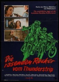 3t499 GIRLS FROM THUNDER STRIP German 1972 sexy bootleggers, artwork of bikers!
