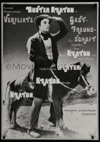 3t523 OUR HOSPITALITY/FROZEN NORTH German 1970s great image of Buster Keaton riding on a mule!