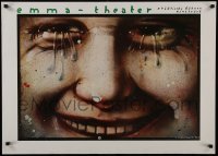 3t460 EMMA THEATER stage play German 25x35 1982 wild art of crying face by Jerzy Czerniawski!