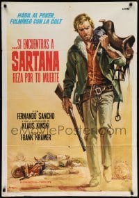 3t851 GUNFIGHTERS DIE HARDER export Italian 1sh 1968 cool Casaro spaghetti western art of Gianni Garko!