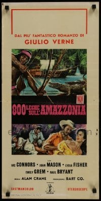 3t874 800 LEAGUES OVER THE AMAZON Italian locandina 1958 Jules Verne sci-fi, Carlos Lopez Moctezuma!