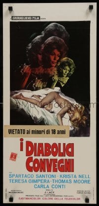3t905 FEAST OF SATAN Italian locandina 1971 Las Amantes Del Diablo, sexy horror art by Renato Casaro!
