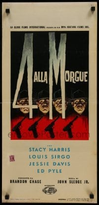 3t907 FOUR FOR THE MORGUE Italian locandina 1963 Stacy Harris, brutal killings, Carlantonio Longi!