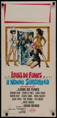 3t912 HIBERNATUS Italian locandina 1969 Edouard Molinaro, Louis de Funes, wacky sci-fi comedy!
