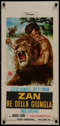 3t925 KING OF THE JUNGLE Italian locandina 1969 Hawkes as Tarzan, screenplay by Umberto Lenzi!