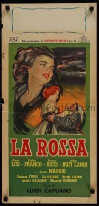 3t929 LA ROSSA Italian locandina 1955 Luigi Capuano, artwork of Virna Lisi, Fulvia Franco!