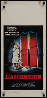3t935 LIFT Italian locandina 1984 De Lift, wild Mittermeier horror art of little girl & corpse in elevator